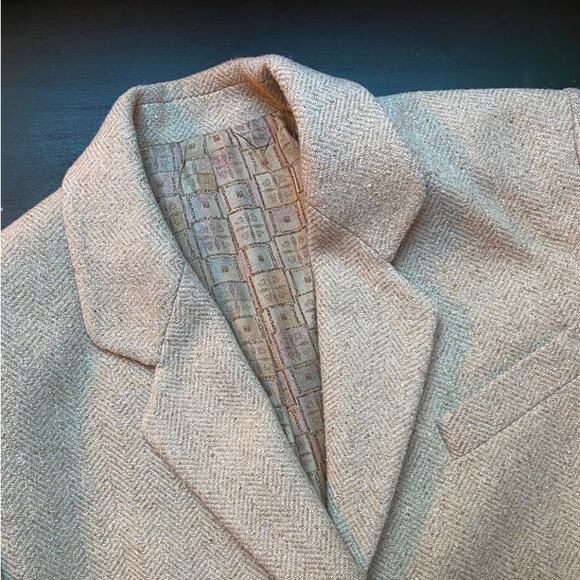 Vintage Cream Wool Silk Blazer - Picture 4 of 6